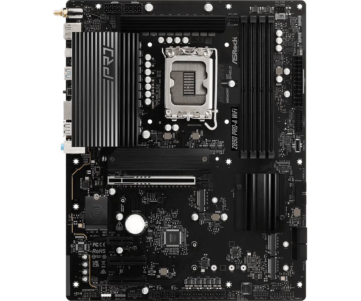 ASRock Z890 Pro - A WiFi LGA1851 Gaming Motherboard - Vektra Computers LLC ASRock Z890 Pro - A WiFi LGA1851 Gaming Motherboard - Vektra Computers LLC